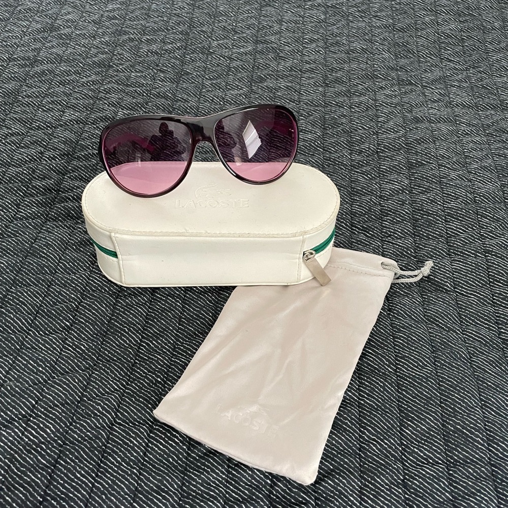 Lacoste Black and Purple Sunglasses Timeless Elegance